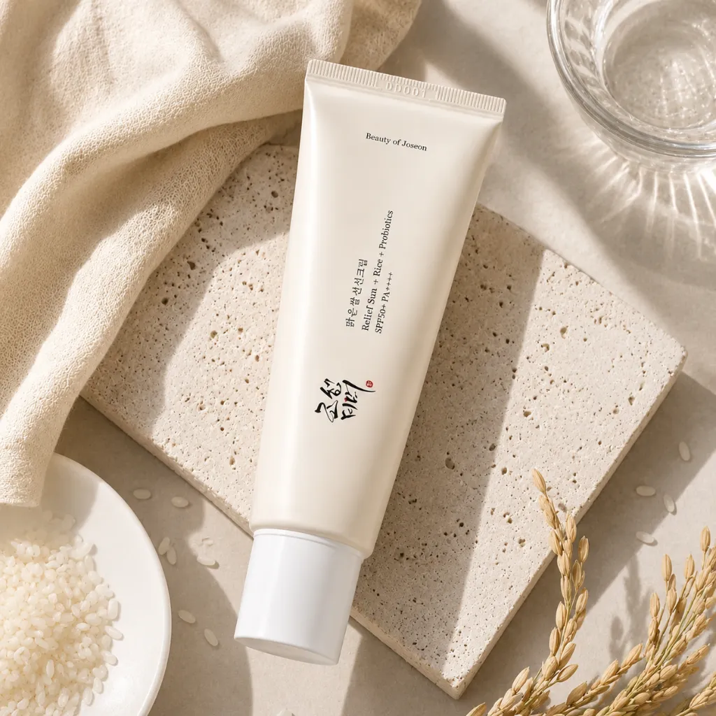 BEAUTY-OF-JOSEON-Relief-Sun-Arroz-+-Probióticos-Protector-Solar-con-SPF50+ PA++++-50ml-lifestyle-2.webp