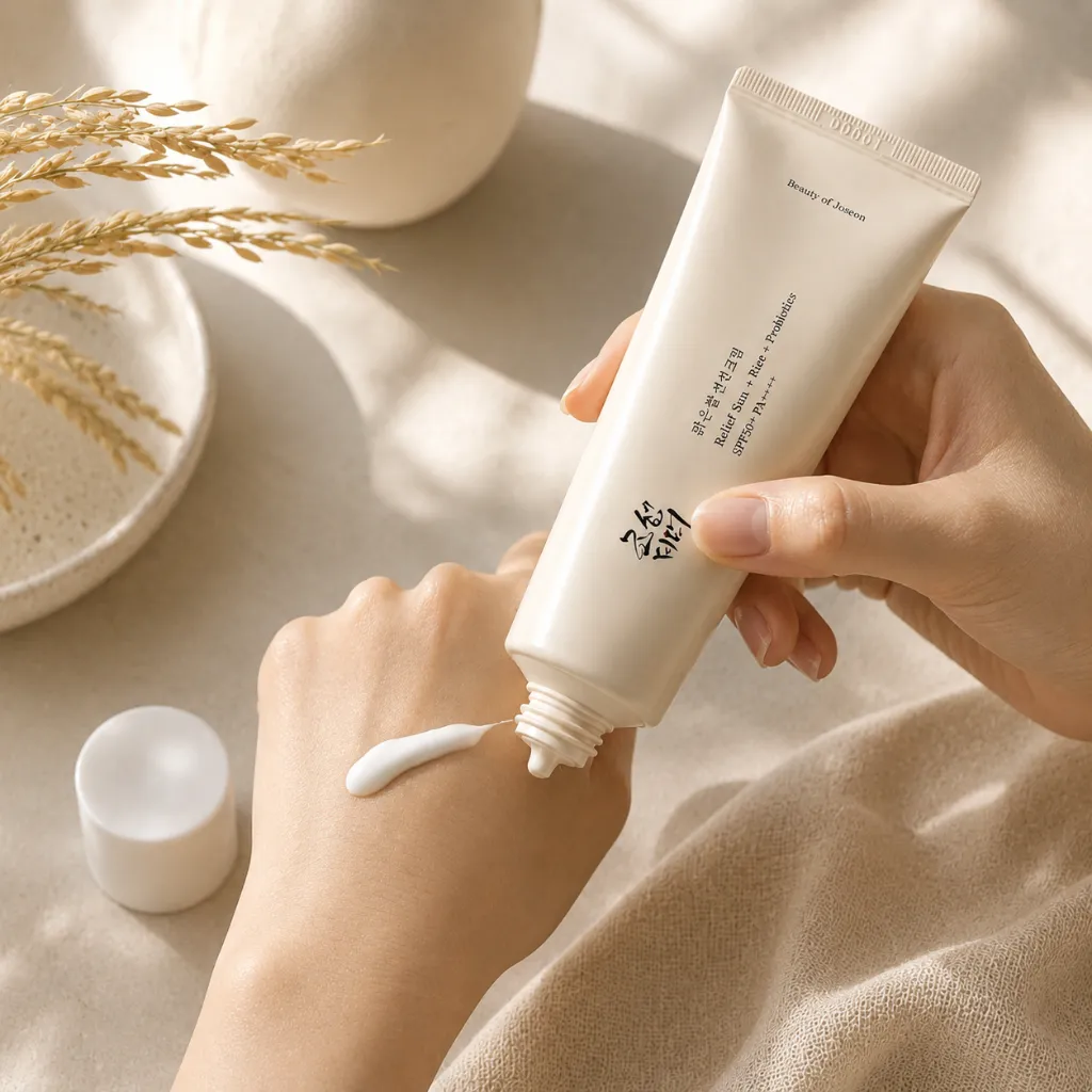BEAUTY-OF-JOSEON-Relief-Sun-Arroz-+-Probióticos-Protector-Solar-con-SPF50+ PA++++-50ml-lifestyle-4.webp