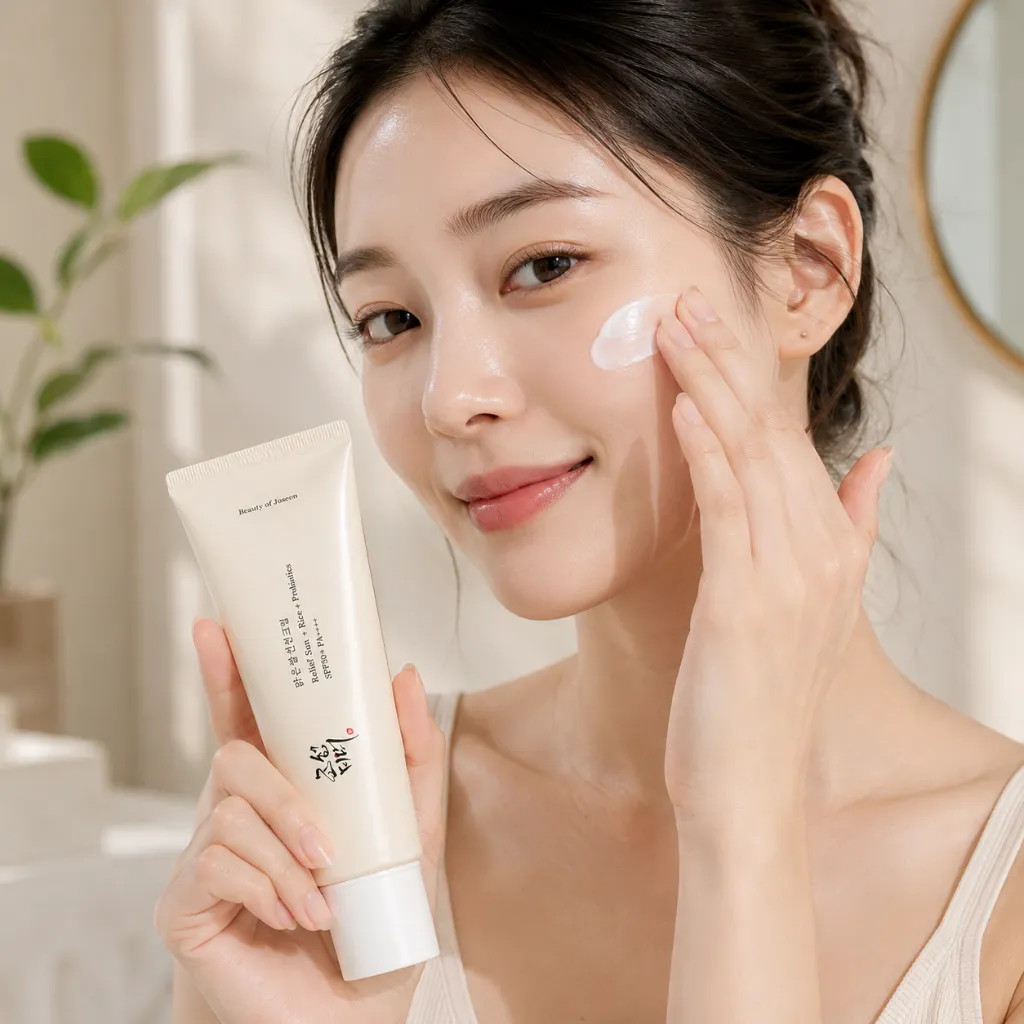 BEAUTY-OF-JOSEON-Relief-Sun-Arroz-+-Probióticos-Protector-Solar-con-SPF50+ PA++++-50ml-modelo.webp
