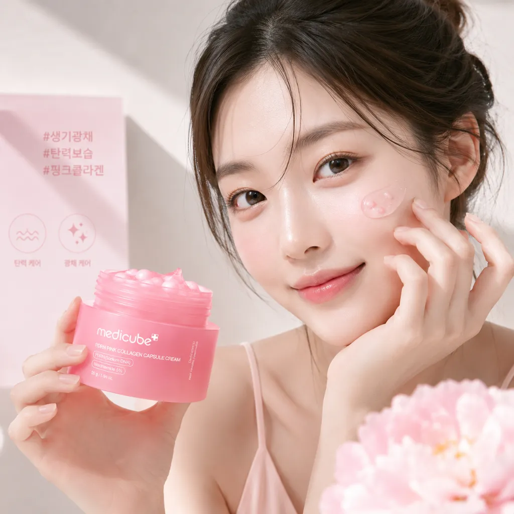 MEDICUBE-PDRN-Pink-Collagen-Capsule-Cream-55gr-modelo.webp